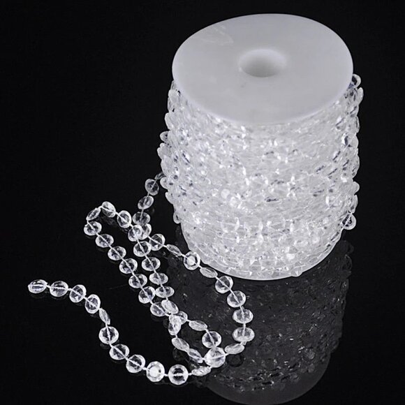 99 FT Garland Diamond Strand Acrylic Crystal Bead Beaded Wedding Decoration - Picture 2 of 5